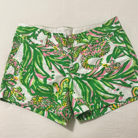 Lilly Pulitzer Pants - Lilly Pulitzer Women's Green and Pink Shorts